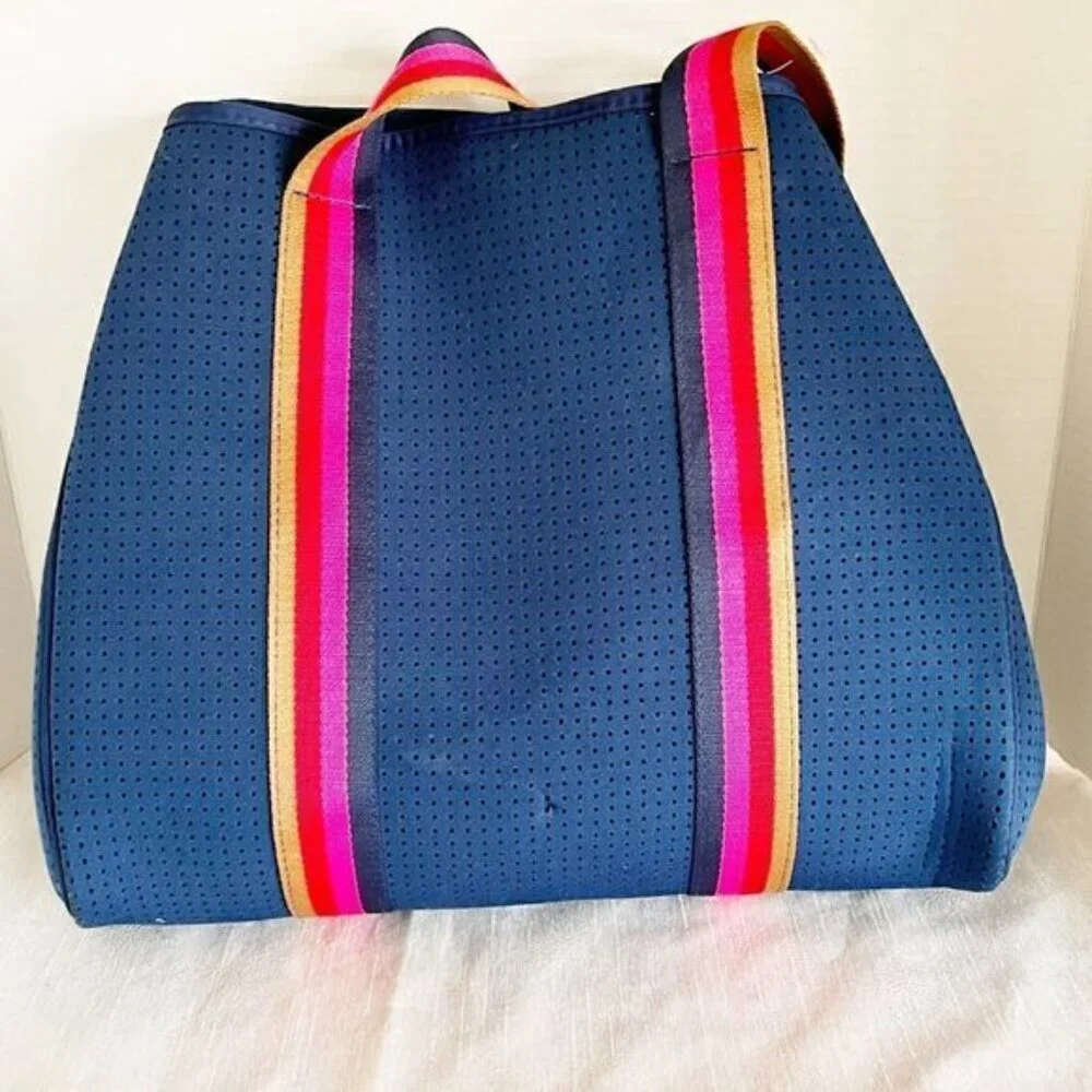 New Punch Australian Explorer Neoprene Navy Tote with mini zip bag - Picture 4 of 13